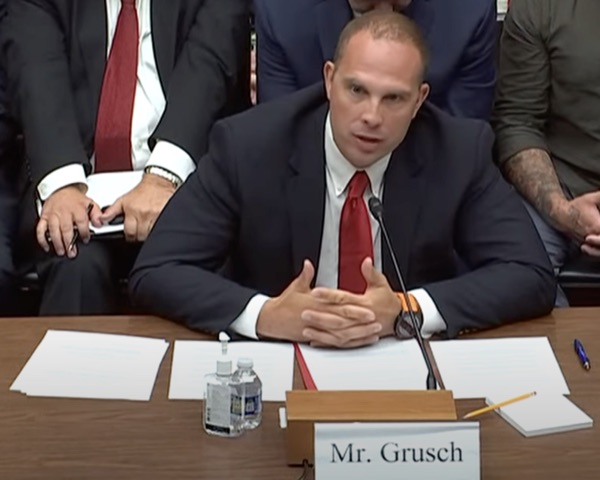 David Grusch testifying, July 26, 2023